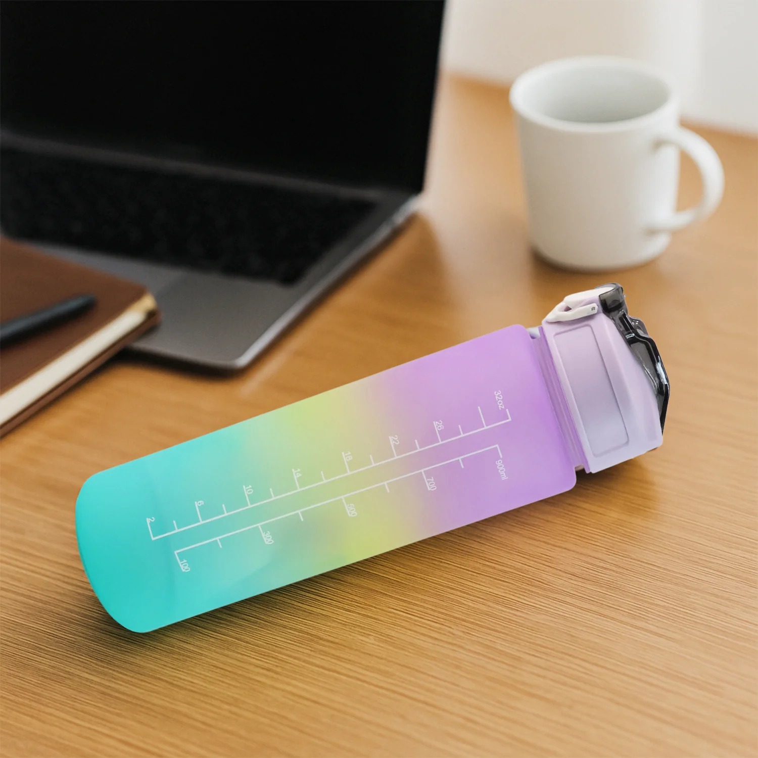BPA-Free Water Bottle with Straw & Time Marker - Image 4