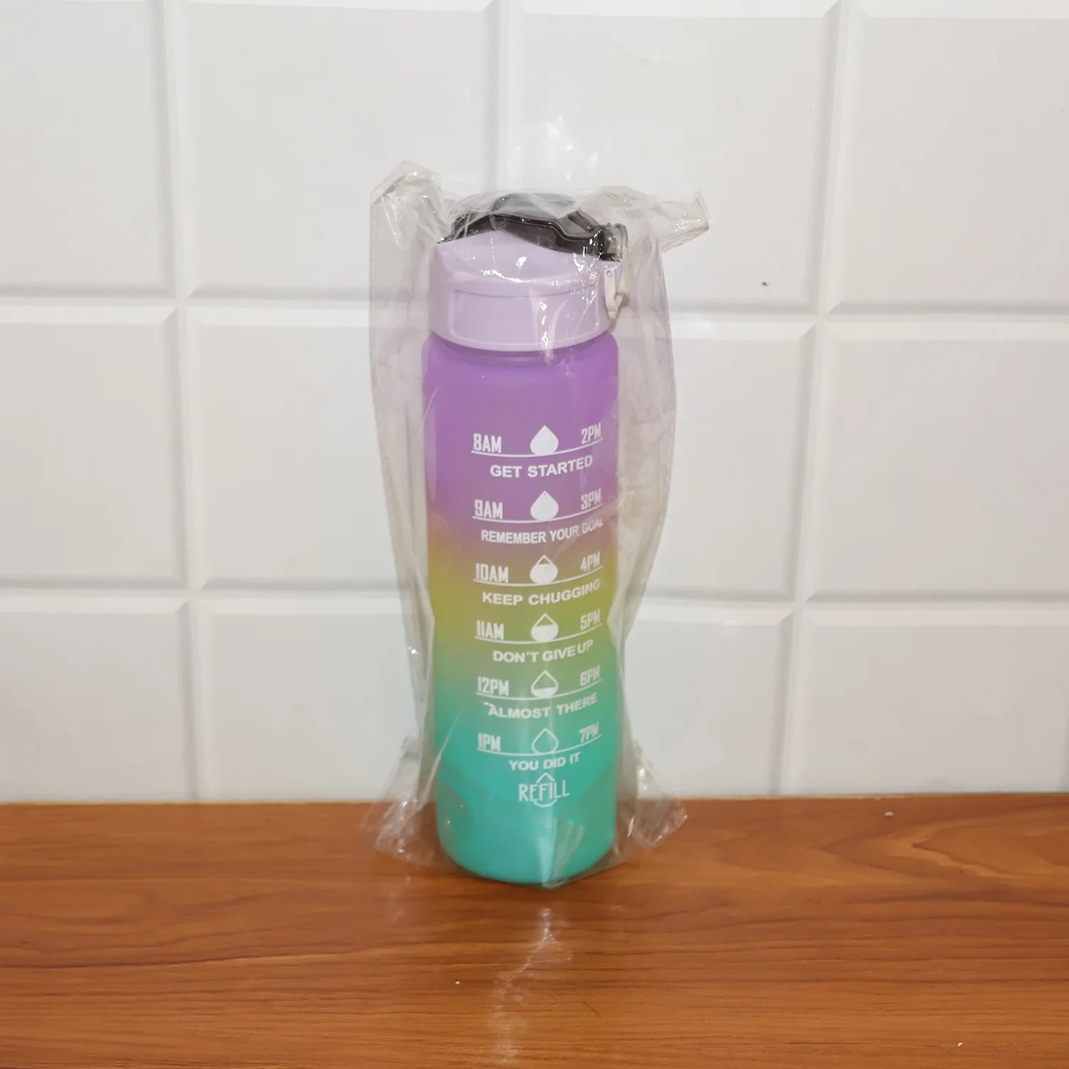 BPA-Free Water Bottle with Straw & Time Marker - Image 7